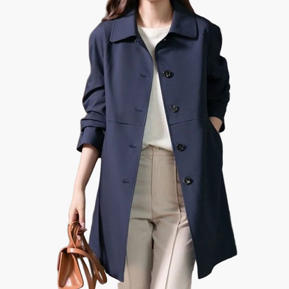 Manteau trench court femme élégant style classique pour bureau et sorties décontractées