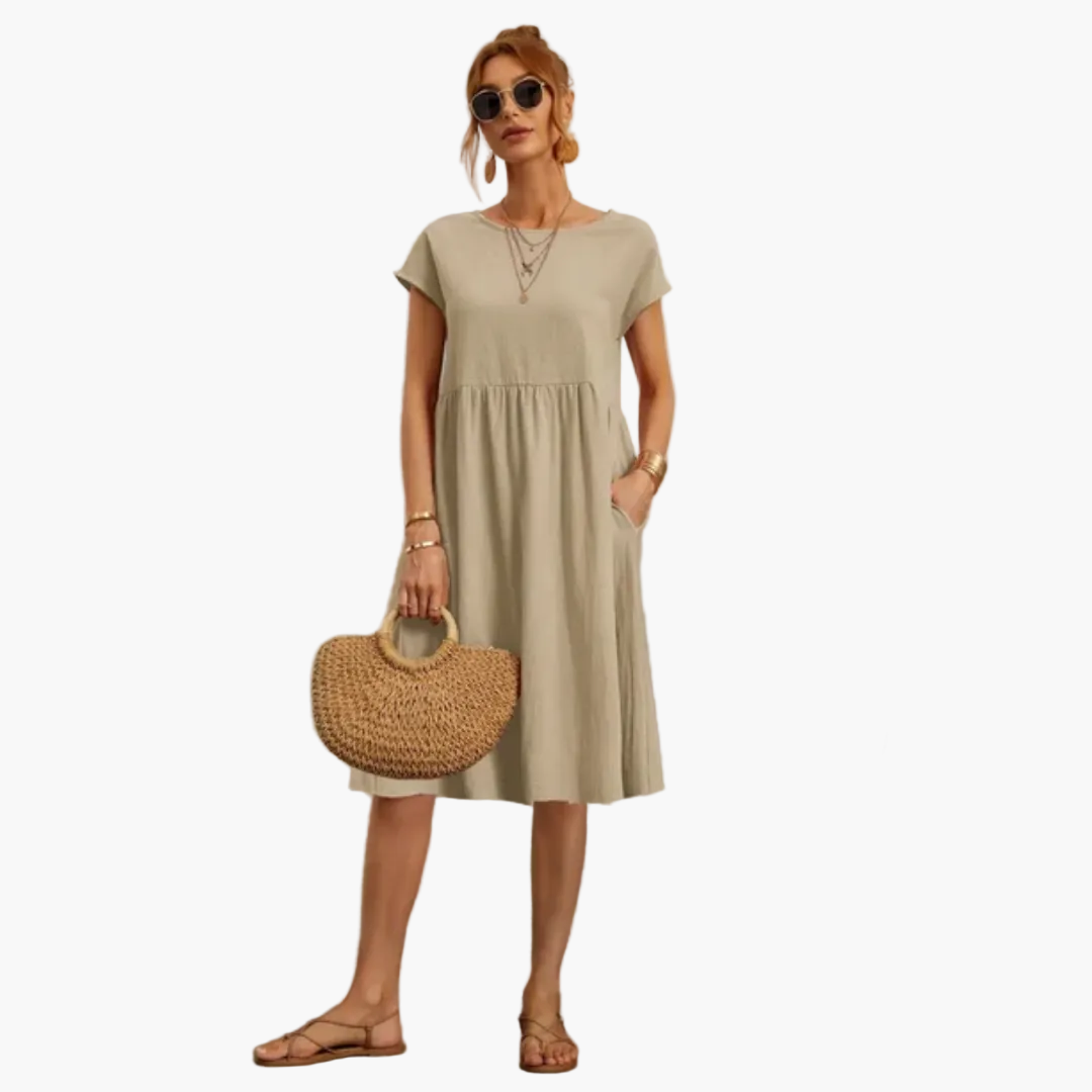 Vestito estivo donna taglio ampio stile casual elegante per uscite e vacanze