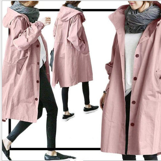 Amanda – Veste coupe-vent décontractée mi-longue à manches longues