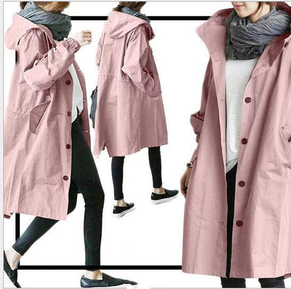 Amanda – Veste coupe-vent décontractée mi-longue à manches longues