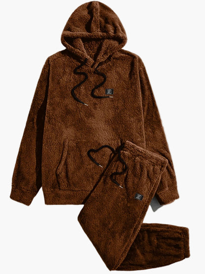 Ensemble décontracté homme survêtement style polaire à capuche pour automne et hiver