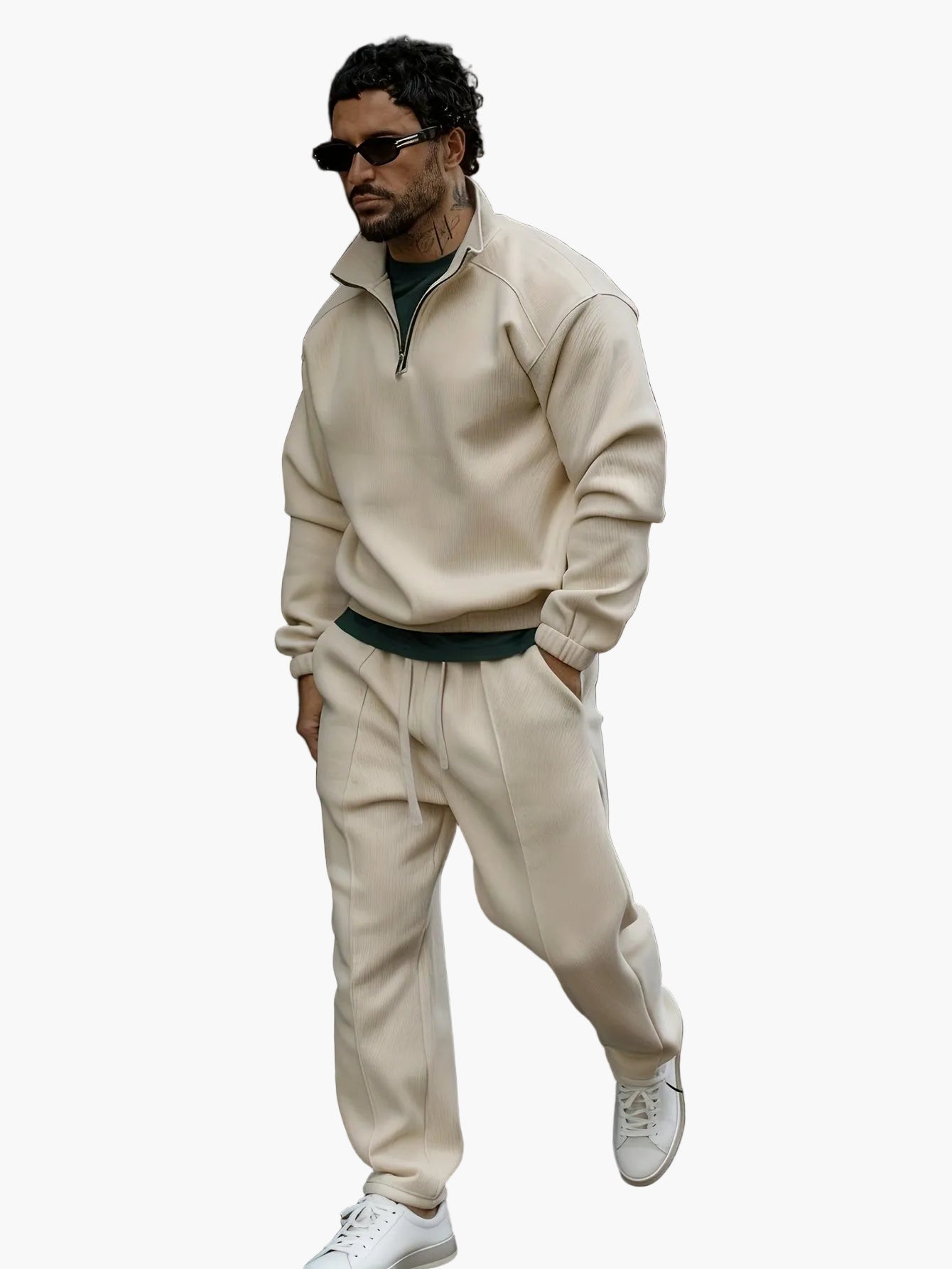 Survêtement décontracté pour homme avec sweat zippé – Style urbain polyvalent