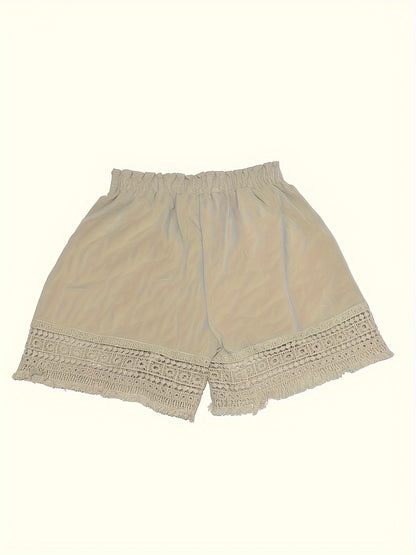 Shorts femme style bohème à taille froncée pour l'été, idéal pour les vacances et le quotidien