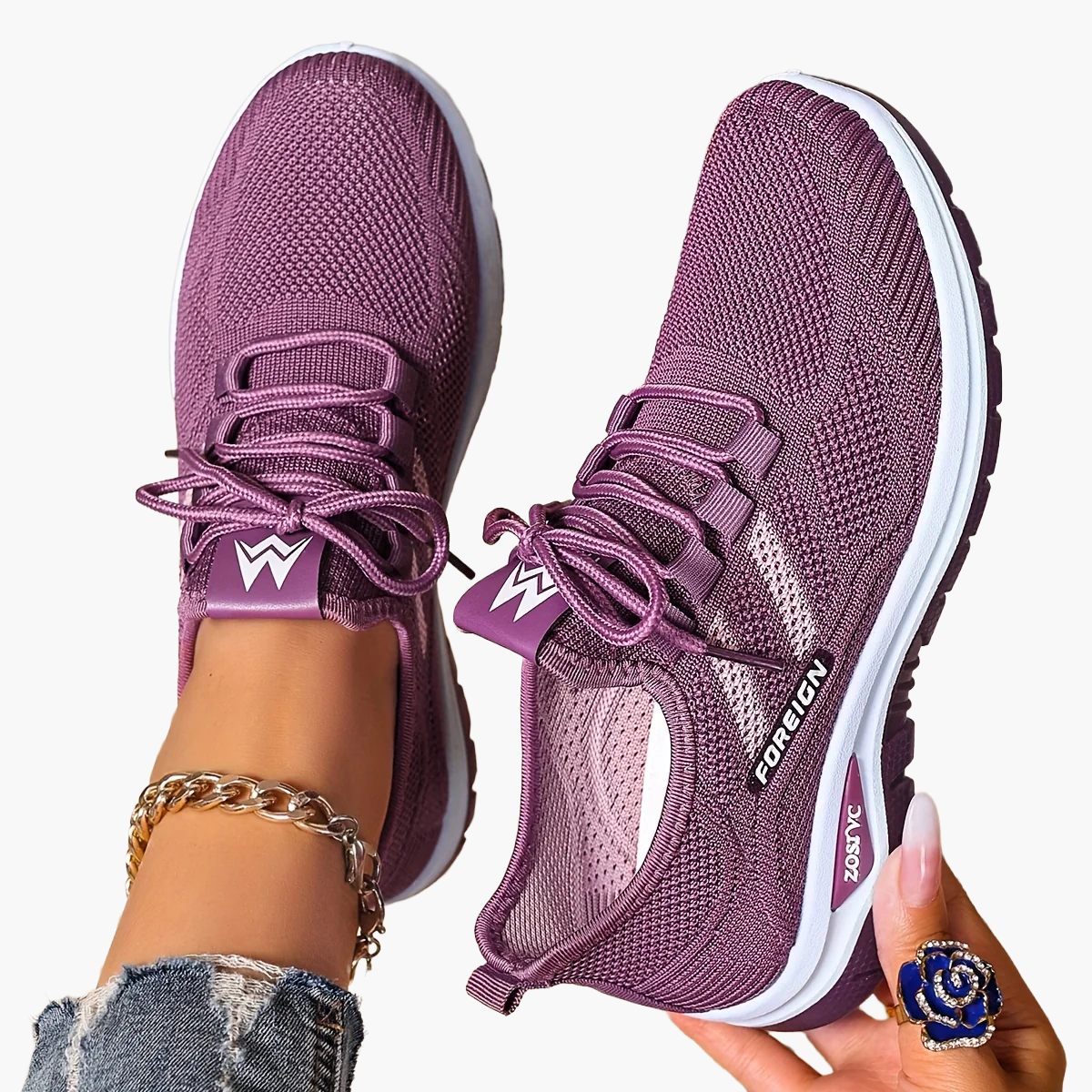 Sneakers Donna Casual Stile Sportivo per Camminata e Uso Quotidiano