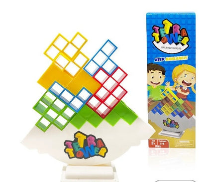 Jeu d'Équilibre de Blocs de Construction pour Enfants et Adultes – Jeu Éducatif et Ludique d’Adresse et d’Empilement