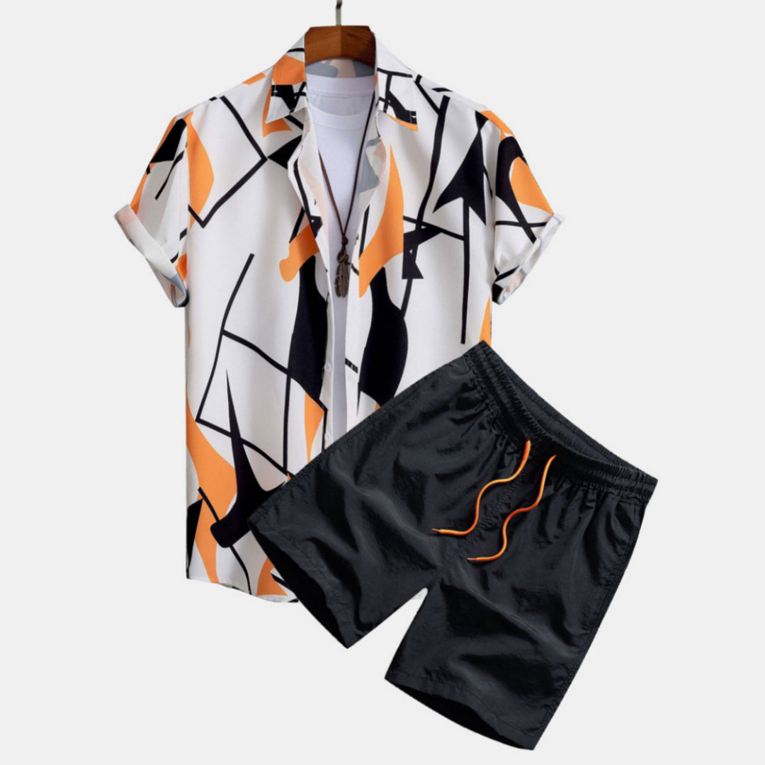Ensemble Décontracté Homme Style Graphique Chemise à Manches Courtes et Short Été