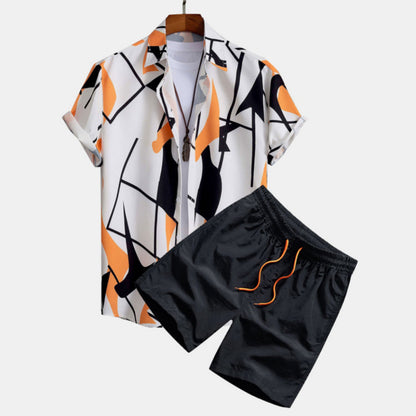 Ensemble Décontracté Homme Style Graphique Chemise à Manches Courtes et Short Été