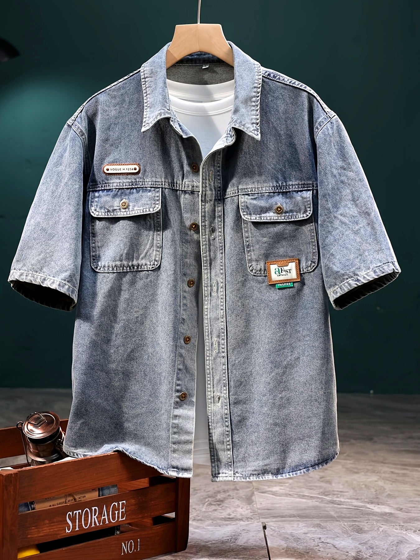 Chemise à Manches Courtes pour Homme Style Décontracté Urbain Vintage