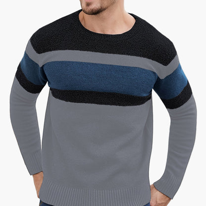 Pull à Rayures Style Décontracté pour Homme - Idéal Automne Hiver