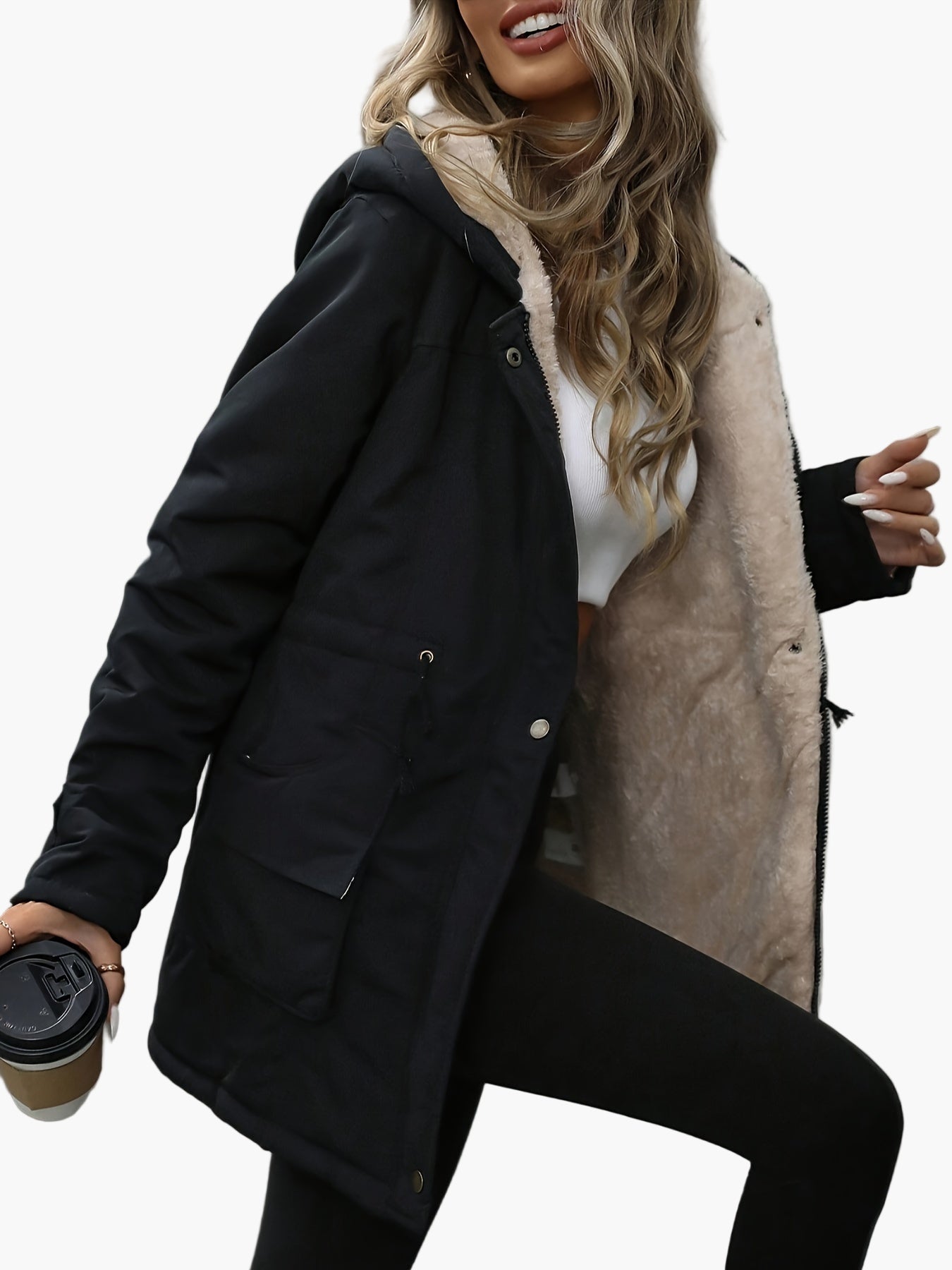 Parka femme à capuche style décontracté pour l'hiver