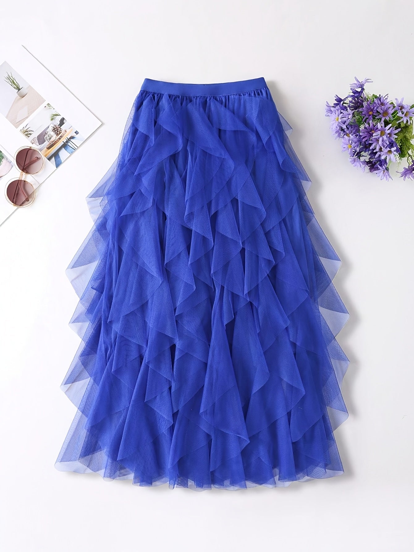 Jupe longue à volants style bohème pour femme, élégante et tendance, idéale pour occasions spéciales et looks romantiques