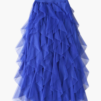 Jupe longue à volants style bohème pour femme, élégante et tendance, idéale pour occasions spéciales et looks romantiques