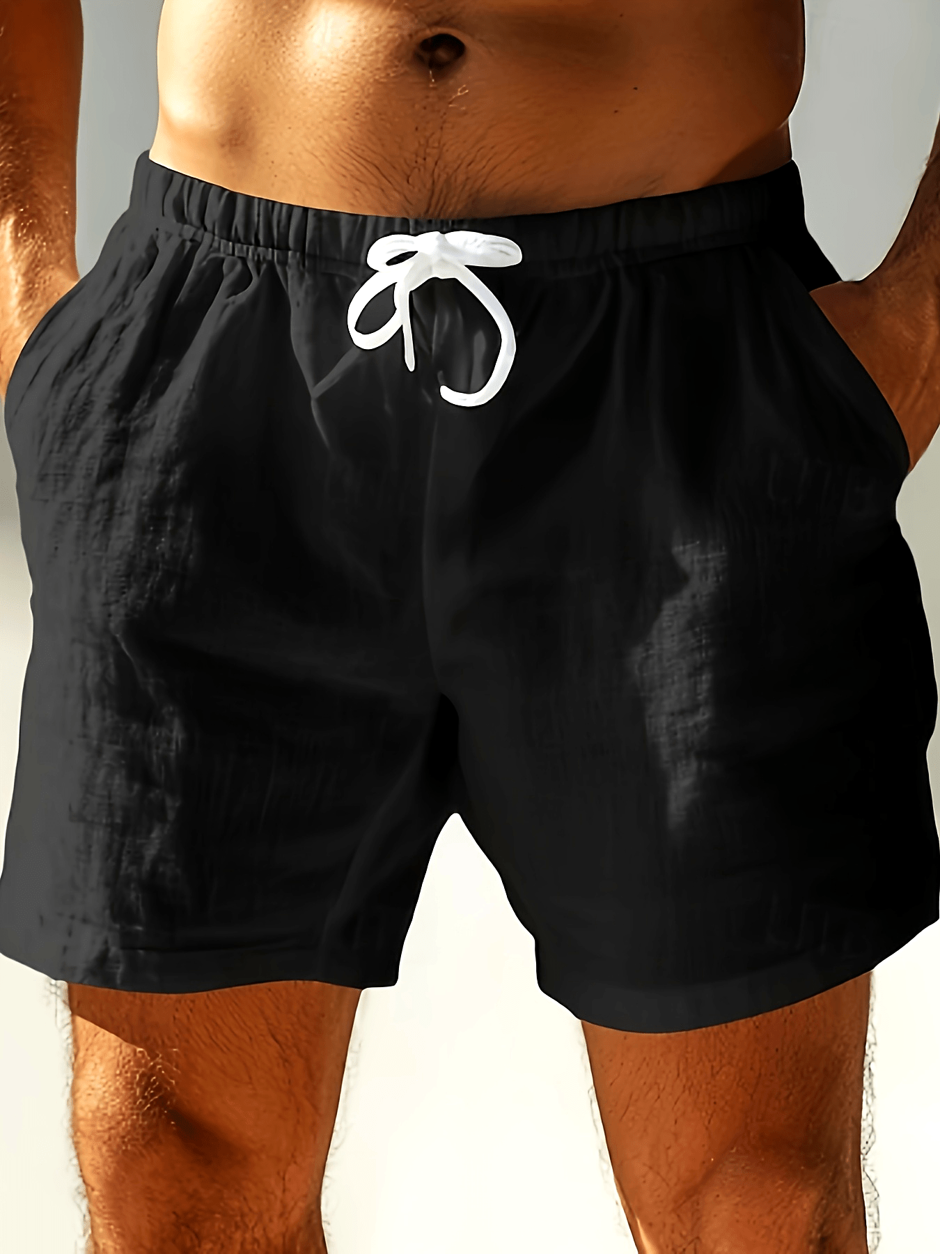 Herre badeshorts i afslappet stil med justerbar snor til strand eller pool