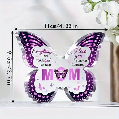 Décoration Papillon Message pour Maman – Cadeau de Remerciement et d'Amour pour Femme – Objet Décoratif Inspirant pour la Maison