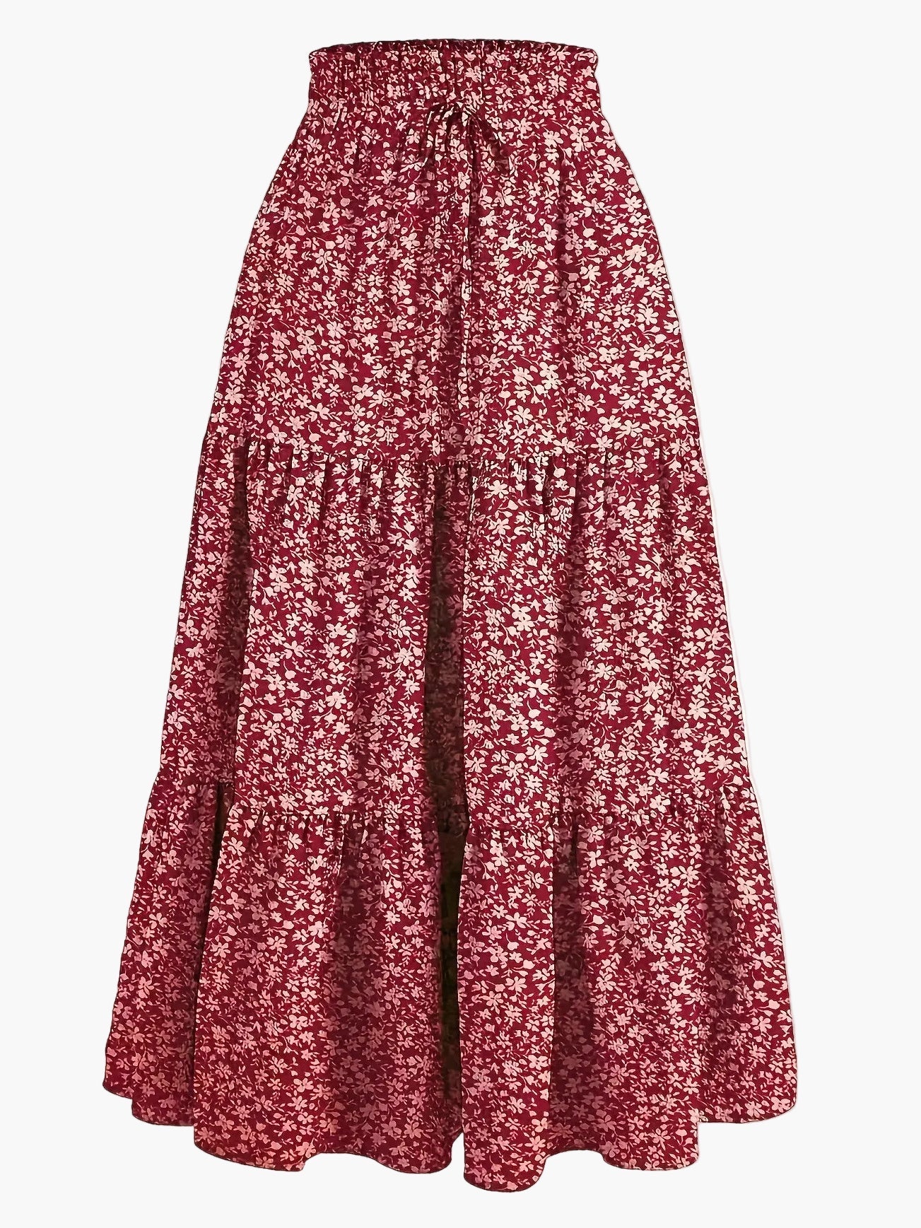 Jupe Longue Femme Élégante Taille Haute à Volants, Style Printemps Été, Idéale pour Loisirs et Sorties