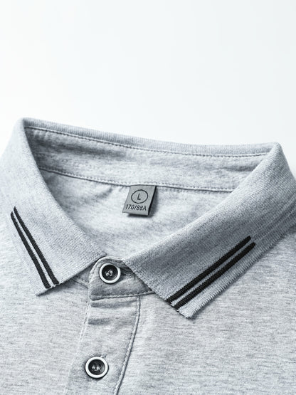 Polo décontracté pour homme à col boutonné style urbain