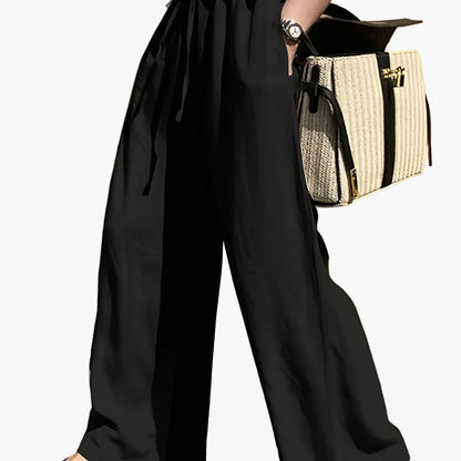 Pantaloni larghi donna stile casual chic con vita a coulisse – Ideali per primavera ed estate