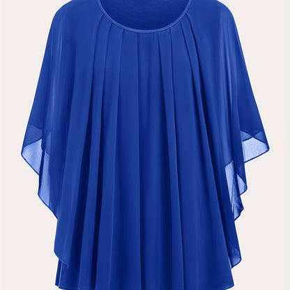 Blouse cape élégante femme grande taille style soirée ample