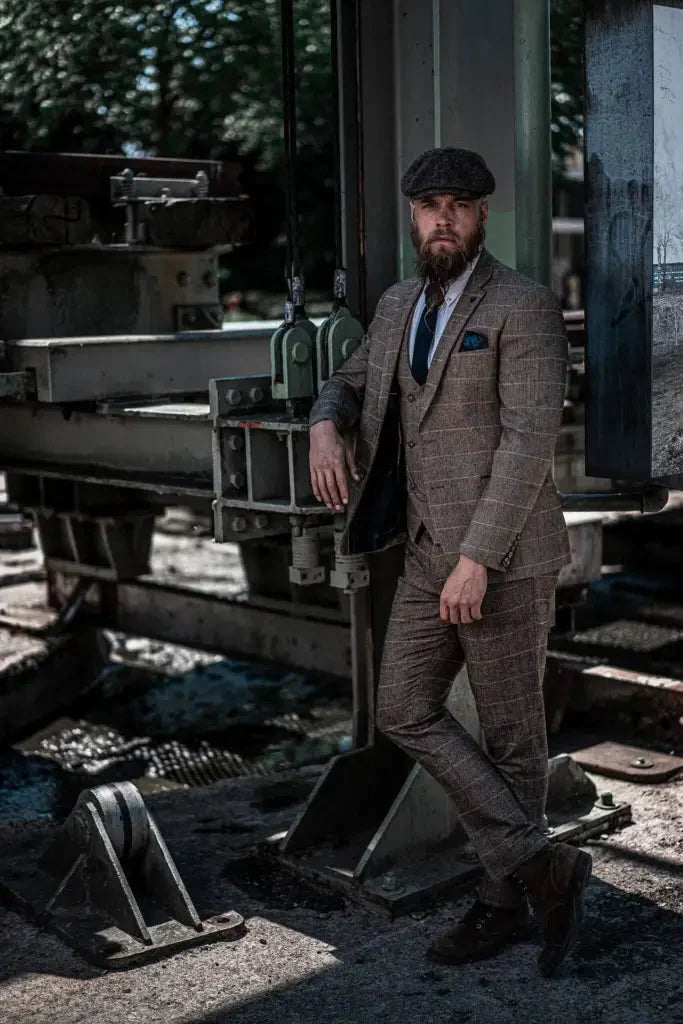 Costume Homme Trois Pièces Double Boutonnage Style Anglais Élégant et Polyvalent