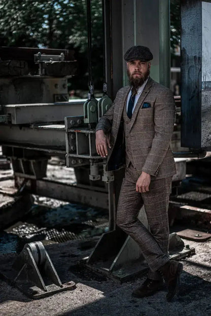 Costume Homme Trois Pièces Double Boutonnage Style Anglais Élégant et Polyvalent