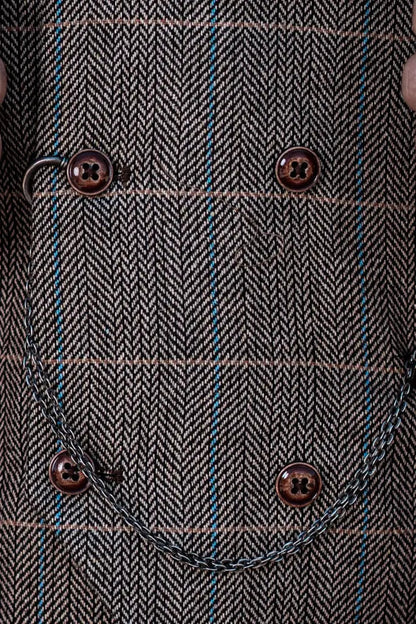 Costume Homme Trois Pièces Double Boutonnage Style Anglais Élégant et Polyvalent