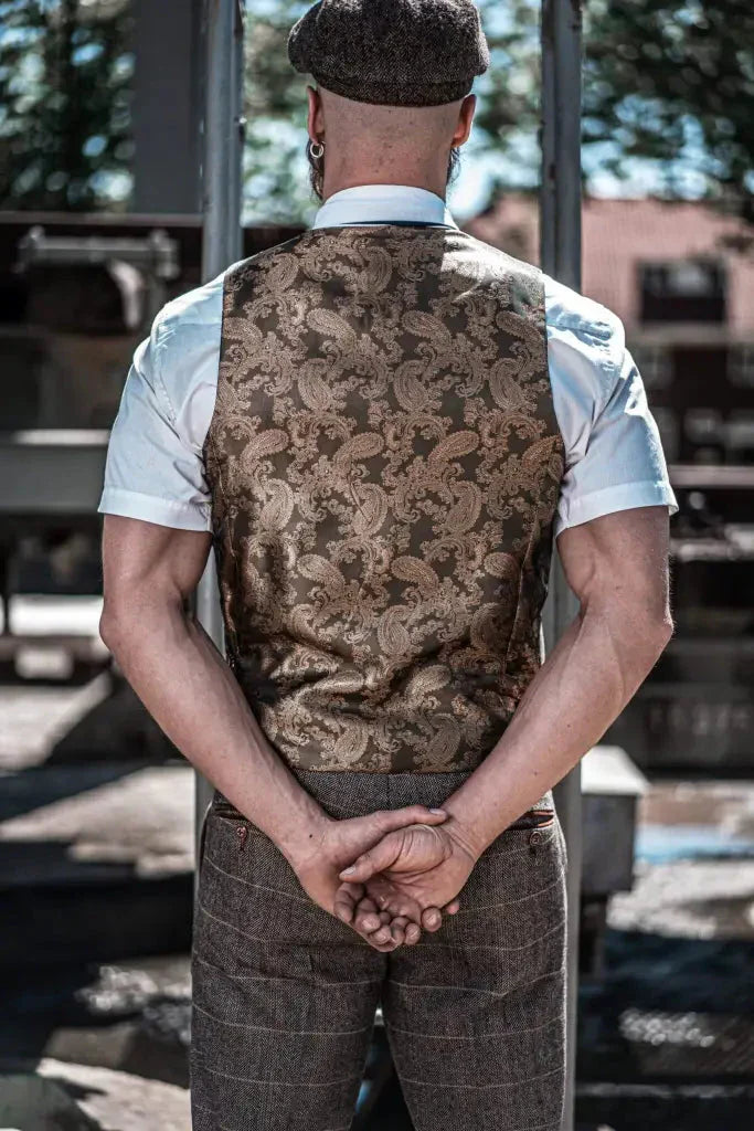 Costume Homme Trois Pièces Double Boutonnage Style Anglais Élégant et Polyvalent