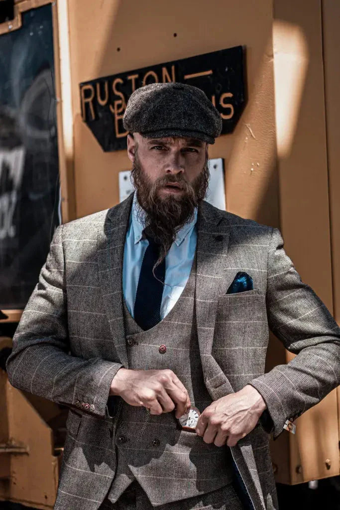 Costume Homme Trois Pièces Double Boutonnage Style Anglais Élégant et Polyvalent