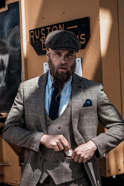 Costume Homme Trois Pièces Double Boutonnage Style Anglais Élégant et Polyvalent