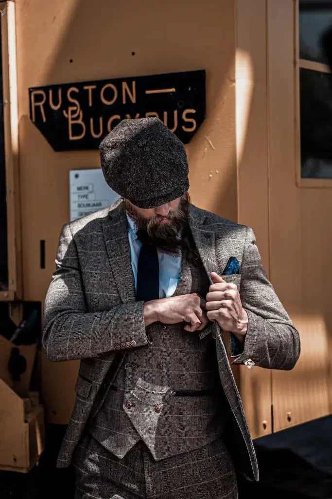 Costume Homme Trois Pièces Double Boutonnage Style Anglais Élégant et Polyvalent