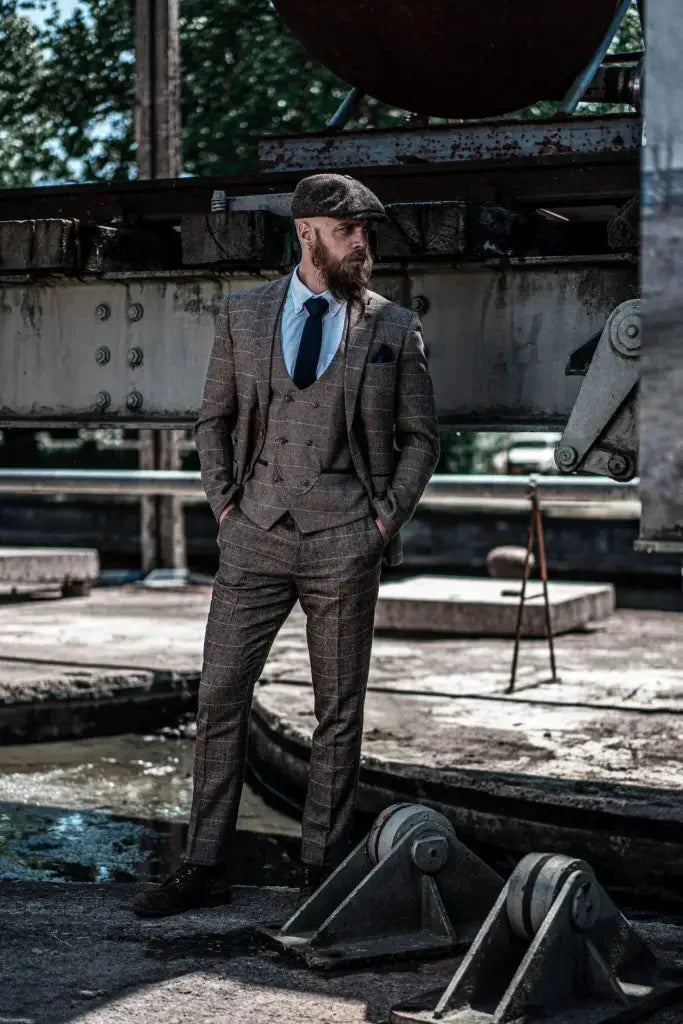 Costume Homme Trois Pièces Double Boutonnage Style Anglais Élégant et Polyvalent