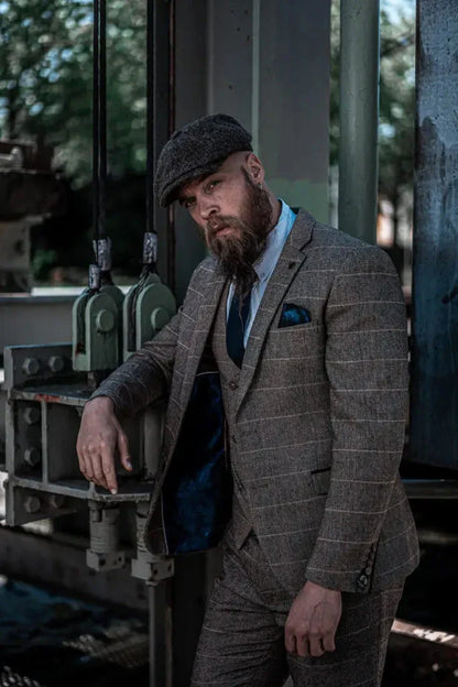 Costume Homme Trois Pièces Double Boutonnage Style Anglais Élégant et Polyvalent