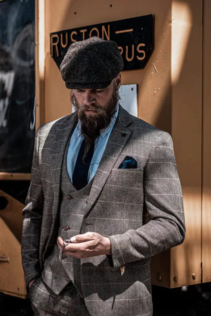 Costume Homme Trois Pièces Double Boutonnage Style Anglais Élégant et Polyvalent