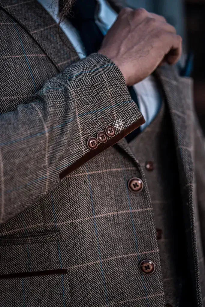 Costume Homme Trois Pièces Double Boutonnage Style Anglais Élégant et Polyvalent