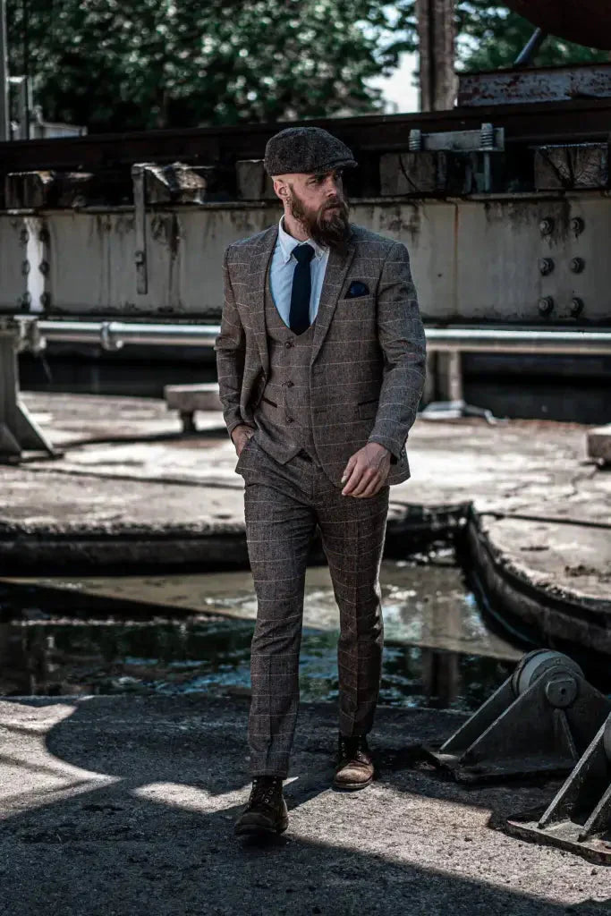 Costume Homme Trois Pièces Double Boutonnage Style Anglais Élégant et Polyvalent