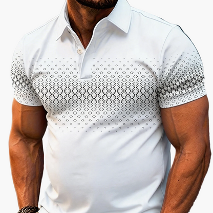 Polo Homme Mode Décontractée à Motif Géométrique pour Été