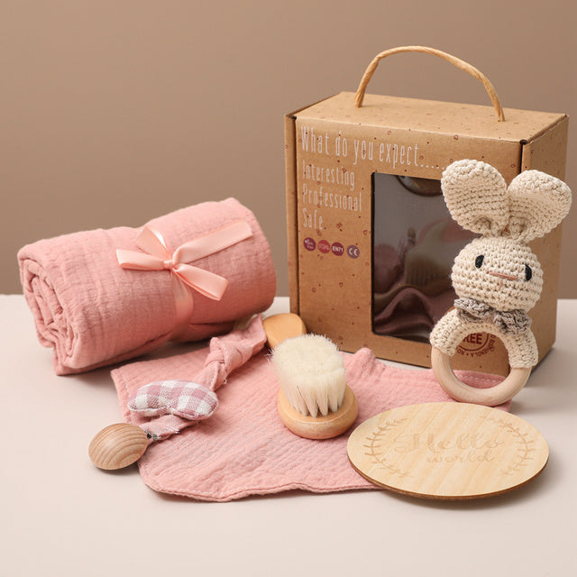 Coffret Cadeau de Naissance Bébé Mixte – Set de Bain et Jouets Éveil Éléphant