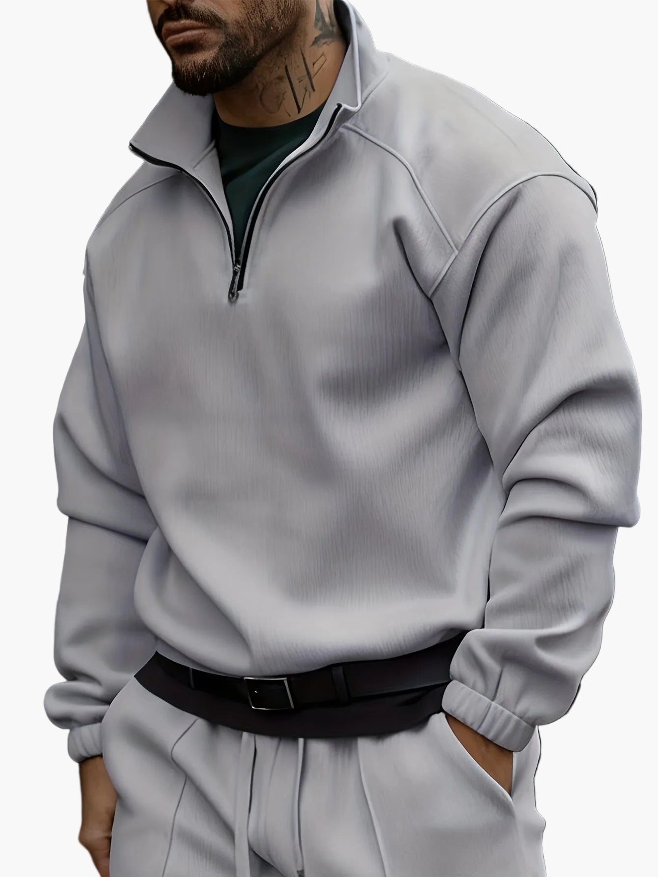 Survêtement décontracté pour homme avec sweat zippé – Style urbain polyvalent