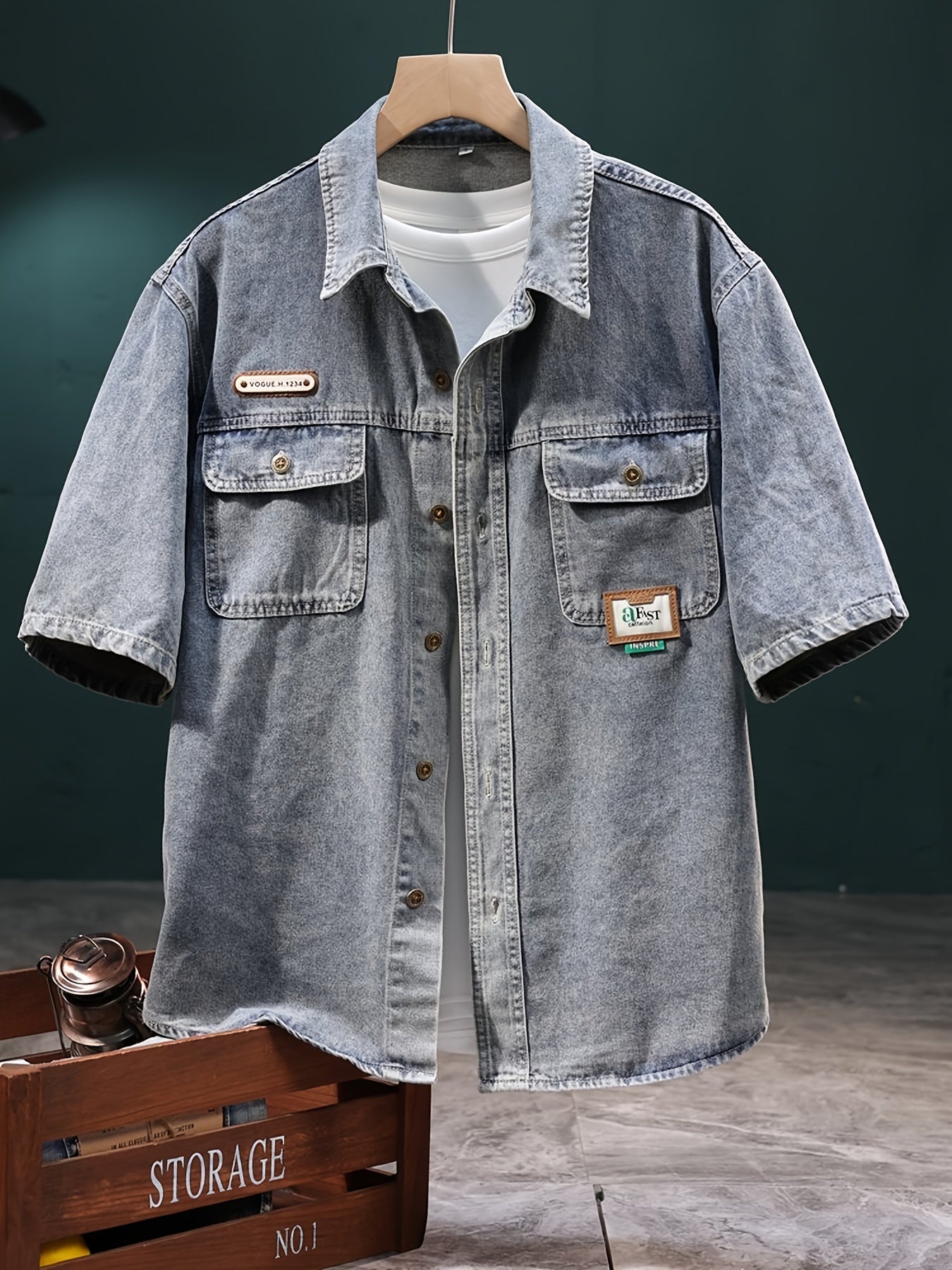Chemise à Manches Courtes pour Homme Style Décontracté Urbain Vintage