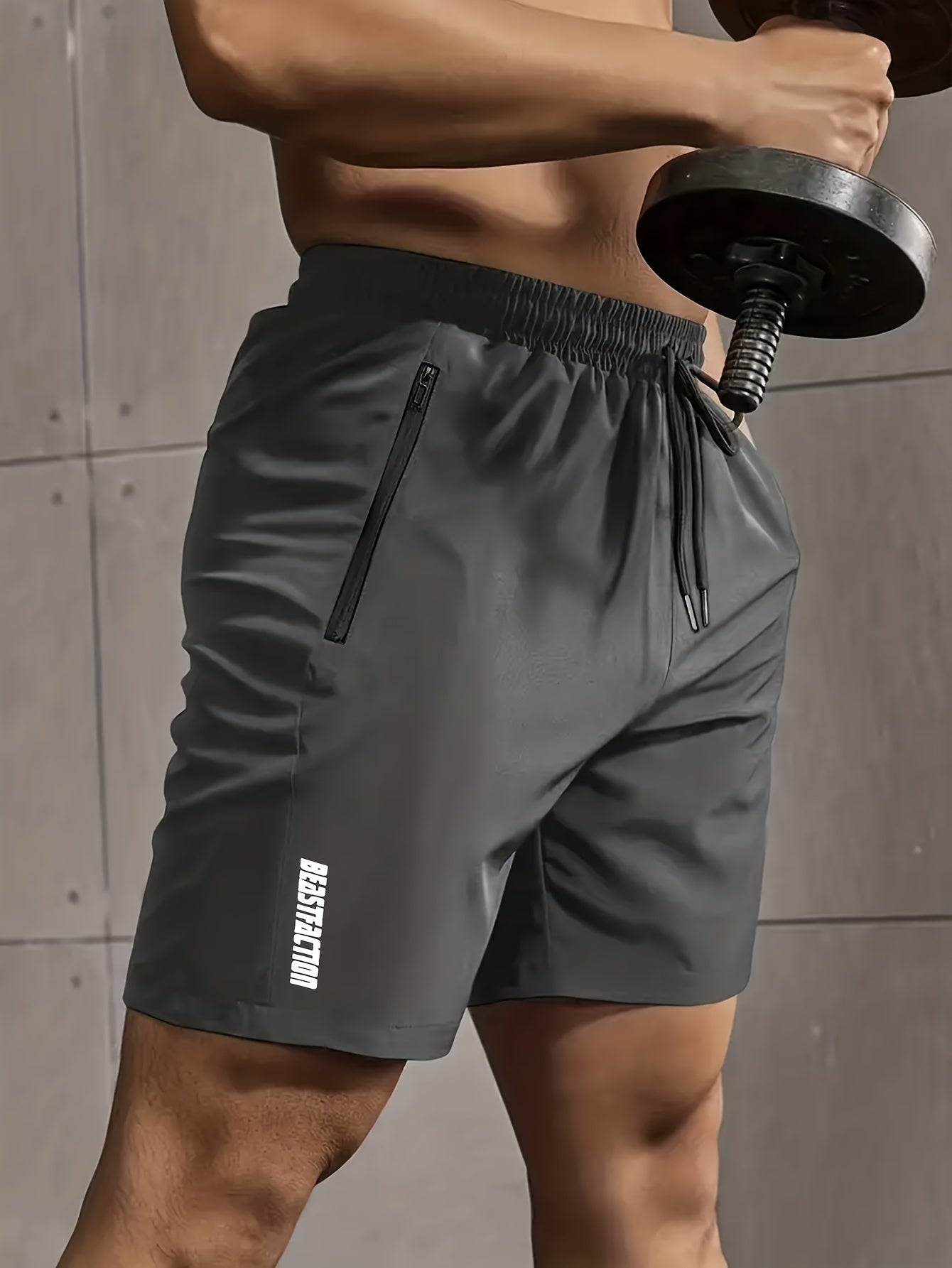 Korte sportbroek voor heren in fitnessstijl met ritszakken - Ideaal voor training en sportschool