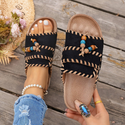 Sandales mules bohèmes pour femme style artisanal décontracté