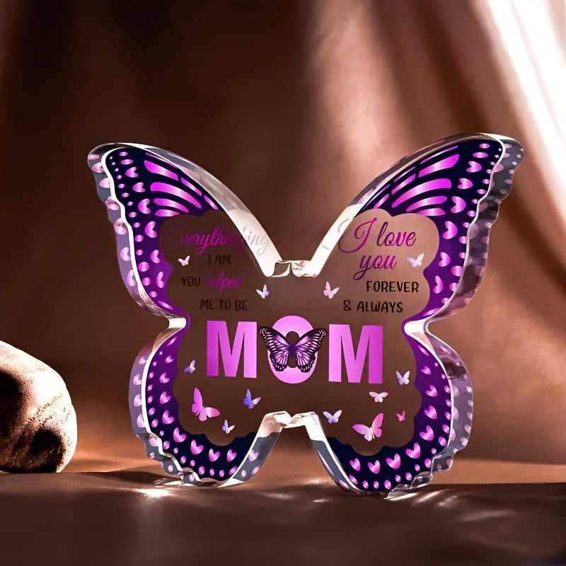 Décoration Papillon Message pour Maman – Cadeau de Remerciement et d'Amour pour Femme – Objet Décoratif Inspirant pour la Maison