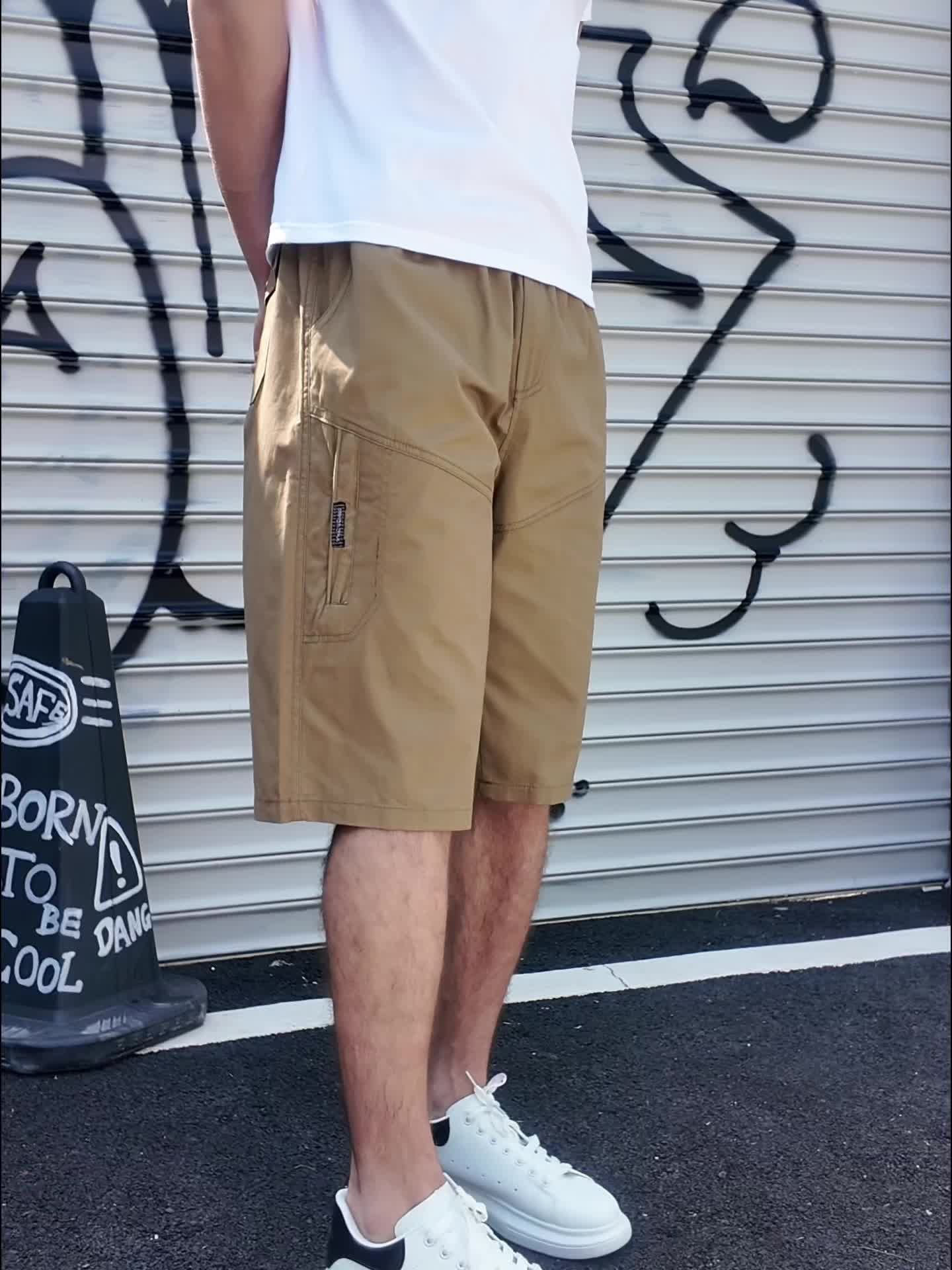 Short bermuda décontracté pour homme style outdoor avec poches zippées - idéal quotidien et loisirs