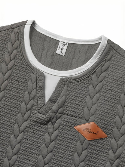 T-shirt homme col rond style torsadé décontracté pour loisirs et sorties