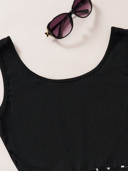 Tuta corta elegante a righe da donna, stile casual estivo