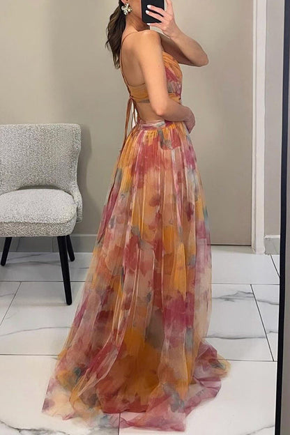 Abito lungo maxi fiorito stile serata per donna – Elegante e bohémien raffinata