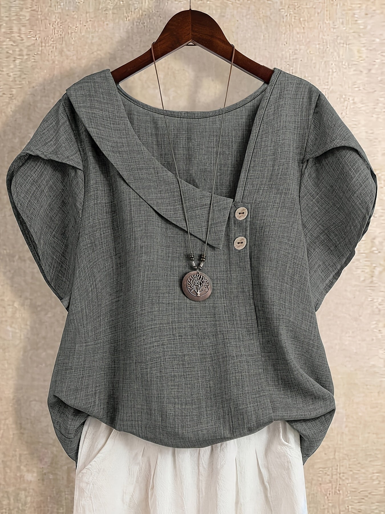 Blouse Tuniek Dames Asymmetrische Stijl Casual Elegant
