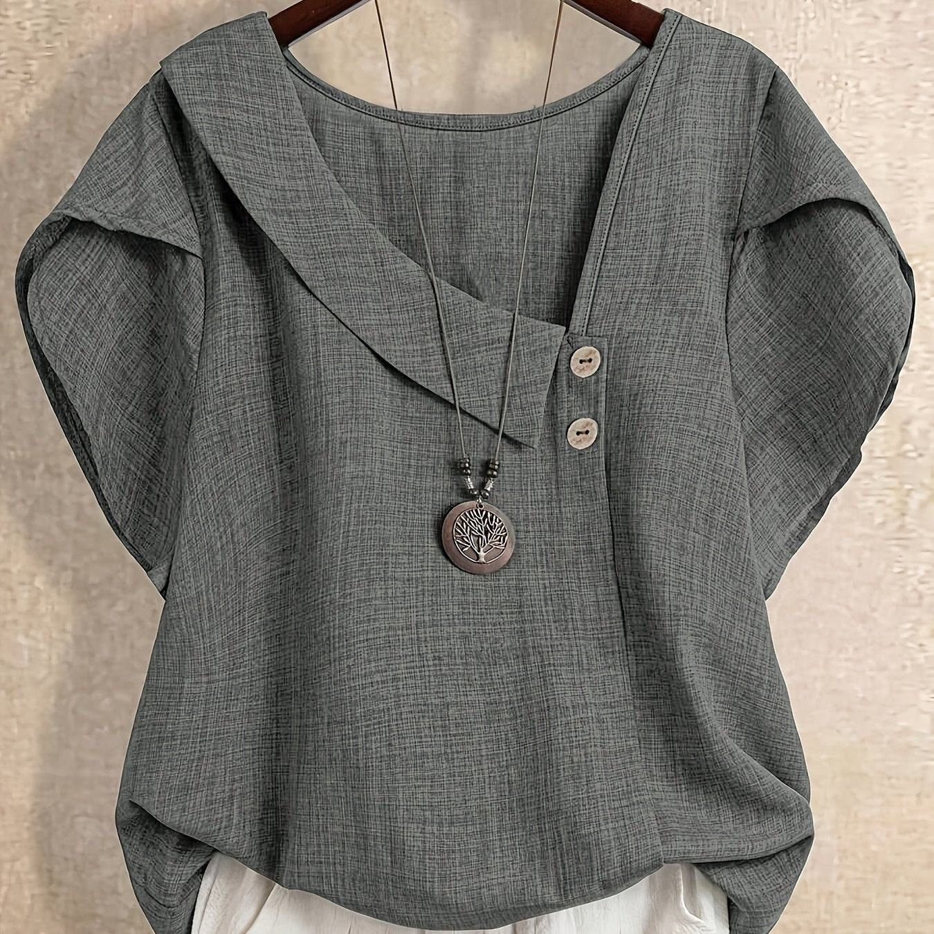 Blouse Tuniek Dames Asymmetrische Stijl Casual Elegant