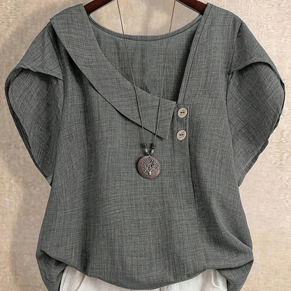 Blouse Tuniek Dames Asymmetrische Stijl Casual Elegant