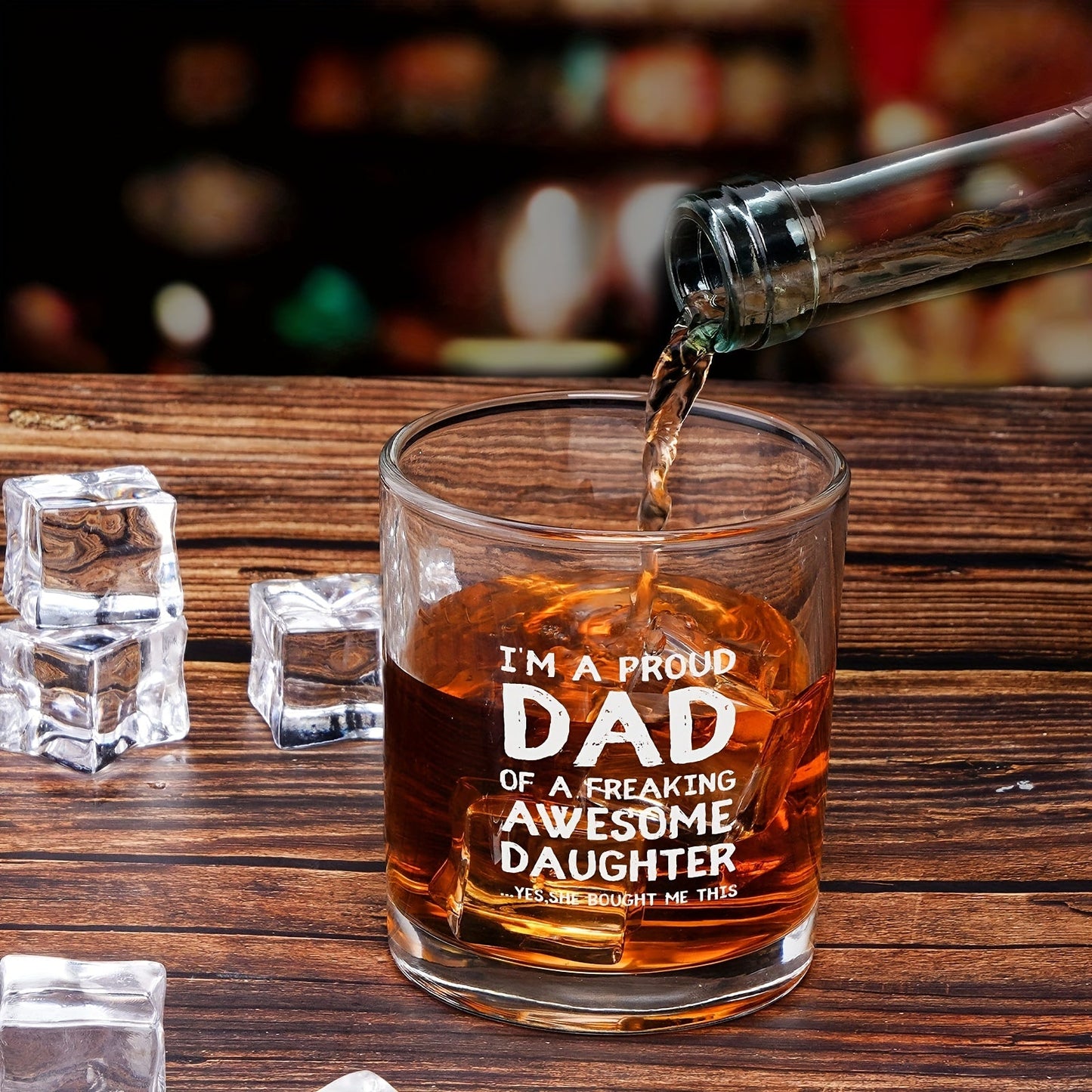 Whiskey Glass for Men – Humorous Gift for Dad, Classic Style, Perfect for Father's Day or Birthday
