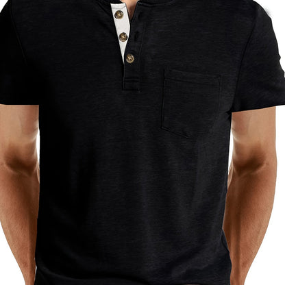 T-shirt à col tunisien décontracté pour homme – Style moderne pour usage quotidien
